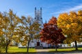 St Stephen Catholic church in Milltown, New Brunswick, Canada in autumn. Royalty Free Stock Photo