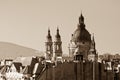 St. Stephen's Basilica from Gellert Hill. Dom and towers. Budapest, Hungary Royalty Free Stock Photo