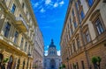 St. Stephen`s Basilica located on the Pest side of Budapest, Hungary Royalty Free Stock Photo