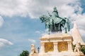 St. Stephen Statue at Buda castle district in Budapest, Hungary Royalty Free Stock Photo