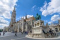 St. Stephen Statue and Matthias Church in Budapest, Hungary Royalty Free Stock Photo