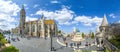 St. Stephen Statue and Matthias Church in Budapest, Hungary Royalty Free Stock Photo