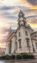 St. Stephen's Basilica in Budapest, Hungary at night. Roman catholic cathedral. Royalty Free Stock Photo