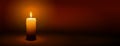 1st Sunday of Advent - First Candle - Candlelight Panorama Banner Royalty Free Stock Photo