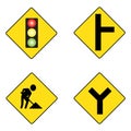 All four symbols are road sings.