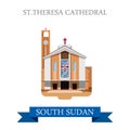 St Theresa Cathedral Juba South Sudan Flat vector