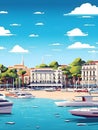 Cannes Riviera: Abstract Travel Poster of French Coastal Splendor