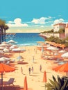 Cannes Riviera: Abstract Travel Poster of French Coastal Splendor