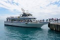 St Thomas, U.S Virgin Island - February 21, 2024 - The passengers boarding the Island Girl boat service to St John Royalty Free Stock Photo