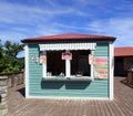 Small store where tourists can buy water, soft drinks, beer and cocktails at Coki Beach US Virgin Islands