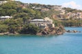 St Thomas Virgin Islands Mountain and Bay View from Cruise Stateroom Royalty Free Stock Photo