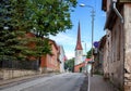 St. Trinity Church and old town of Rakvere, Estonia. Green summer time. Beautiful cityscape, a trip to the countries of northern