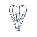 St Valentine Day Icon with Air Balloon Royalty Free Stock Photo