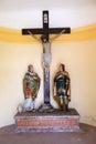 St Valentine martyr and St. Vitus martyr under the crucifix Royalty Free Stock Photo