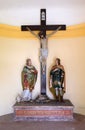 St Valentine martyr and St. Vitus martyr under the crucifix Royalty Free Stock Photo