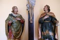St Valentine martyr and St. Vitus martyr under the crucifix Royalty Free Stock Photo
