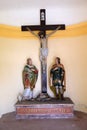 St Valentine martyr and St. Vitus martyr under the crucifix Royalty Free Stock Photo