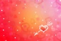 St.Valentine red background with shining heart shape stars Royalty Free Stock Photo