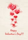 St.Valentine\'s Day background with red hearts on pink background, greeting concept Celebration Text Love Soft Romantic