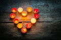 St Valentine's day candles Royalty Free Stock Photo