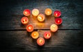 St Valentine's day candles Royalty Free Stock Photo