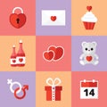 St. Valentine's Day Icons Set