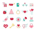 St. Valentine`s Day icons. Royalty Free Stock Photo