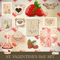 St. Valentines day set Royalty Free Stock Photo