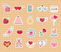 St. Valentine s Day stickers . Royalty Free Stock Photo