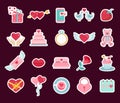 St. Valentine s Day stickers . Royalty Free Stock Photo