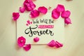 St Valentine`s Day vintage composition of greeting note Royalty Free Stock Photo