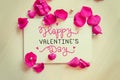 St Valentine`s Day vintage composition of greeting note Royalty Free Stock Photo