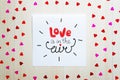 St Valentine`s Day vintage composition of greeting note with lettering Royalty Free Stock Photo