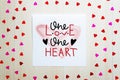 St Valentine`s Day vintage composition of greeting note with lettering Royalty Free Stock Photo