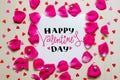 St Valentine`s Day vintage composition of greeting note with lettering Royalty Free Stock Photo