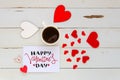 St Valentine`s Day vintage composition of note with Valentine`s Day greeting Royalty Free Stock Photo