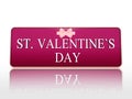 St. valentines day purple banner with ribbon Royalty Free Stock Photo