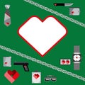 St. Valentines Day Symbols mens Accessories Icons Set Flat Design Royalty Free Stock Photo