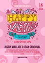 St Vatentines Day poster with lettering vector Royalty Free Stock Photo