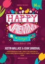 St Vatentines Day poster with lettering vector Royalty Free Stock Photo