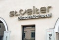 St. veiter stadtbÃ¼cherei library exterior with modern signage Royalty Free Stock Photo