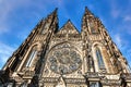 St Vitus Cathedral, details of the facade, Prague Royalty Free Stock Photo