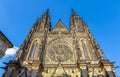 St. Vitus cathedral facade in Prague castle, Czech Republic Royalty Free Stock Photo