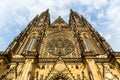 St. Vitus Cathedral facade, Prague, Czech Republic Royalty Free Stock Photo