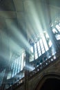 St Vitus Cathedral majestic morning misty interior. Angle, architecture. Prague Czech