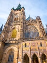 St. Vitus cathedral in Prague Castle front view of the main entrance in Prague, Czech Republic. Royalty Free Stock Photo