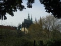 St. Vitus cathedral from royal garden, Prague, Czech republic Royalty Free Stock Photo
