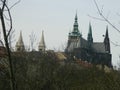 St. Vitus cathedral from royal garden, Prague, Czech republic Royalty Free Stock Photo