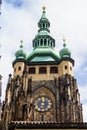 St. Vitus Cathedral tower - detail, Prague Royalty Free Stock Photo