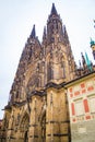 St. Vitus Cathedral Prague Castle on gloomy winter day Czech Republic Royalty Free Stock Photo